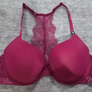Victoria's Secret Fuchsia Lace Back Bra